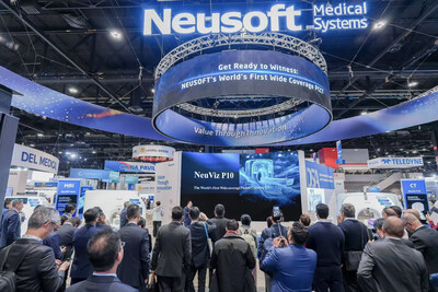 Neusoft Medical booth at RSNA 2025 showcasing its latest imaging innovations. (PRNewsfoto/Neusoft Medical Systems Co., Ltd.)