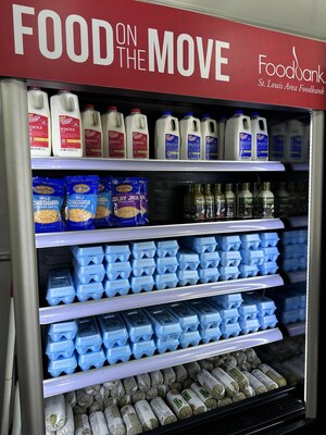 Inside look of the Food On The Move Mobile Pantry