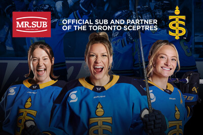 MR.SUB is the official sub and partner of the PWHL’s Toronto Sceptres for the 2025-26 season. (CNW Group/MR. SUB)