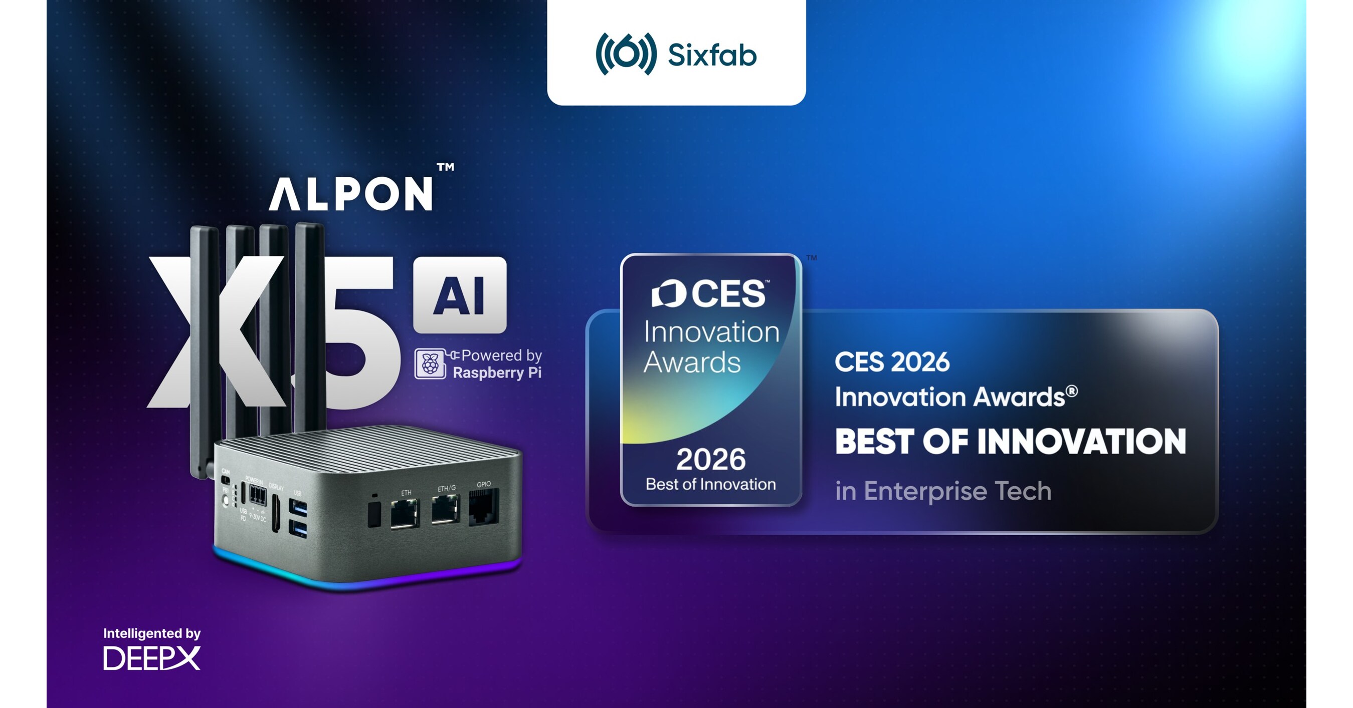 Sixfabs ALPON X5 AI Named CES 2026 Best of Innovation in Enterprise Tech