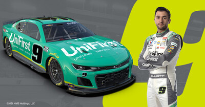 The UniFirst No. 9—sporting its signature bold green design and iconic "U-Mark”—will debut at Darlington Raceway on March 22 with NASCAR champion driver Chase Elliott.