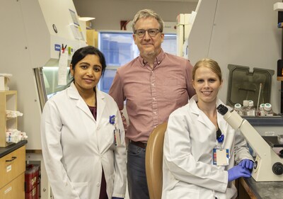 Garima Pandey, Ph.D. (left), Gary Reuther, Ph.D. (center), and Tegan Roswell (right).

