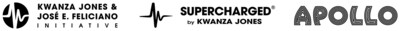 Jones Feliciano Initiative Logo SUPERCHARGED® by Kwanza Jones logo The Apollo logo (PRNewsfoto/SUPERCHARGED)