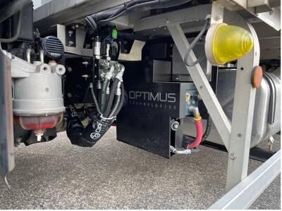 Close-up of the Optimus Technologies Vector System manifold and fuel selector valves installed on a Hino truck, enabling seamless operation on 100% biodiesel (B100) as part of the Optimus–Mitsui collaboration in Japan. Close-up of the Optimus Technologies Vector System manifold and fuel selector valves installed on a Hino truck, enabling seamless operation on 100% biodiesel (B100) as part of the Optimus–Mitsui collaboration in Japan.