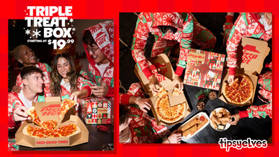Pizza Hut Doubles Down on Helping Fans Holiday Harder with New Limited-Edition Tipsy Elves Triple Treat Box Onesie