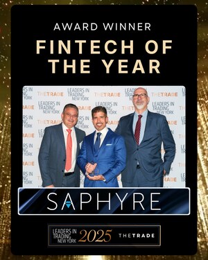 Saphyre Named FinTech of the Year by The TRADE at the Leaders in Trading New York Awards