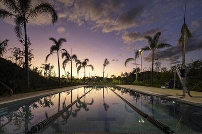 Sunset over the lap pool at Papagayo Park Sunset over the lap pool at Papagayo Park
