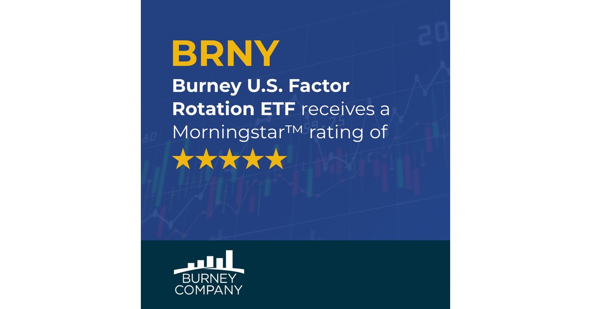 Burney U.S. Factor Rotation ETF (BRNY) Receives 5-Star Overall Morningstar Rating&trade;