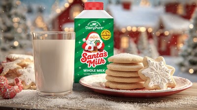 DairyPure's limited-edition Santa's Milk is a festive, single-serve pint of real dairy milk with 8 grams of protein per cup, designed to make everyday holiday moments - from cookie decorating to hot cocoa nights - feel extra special.