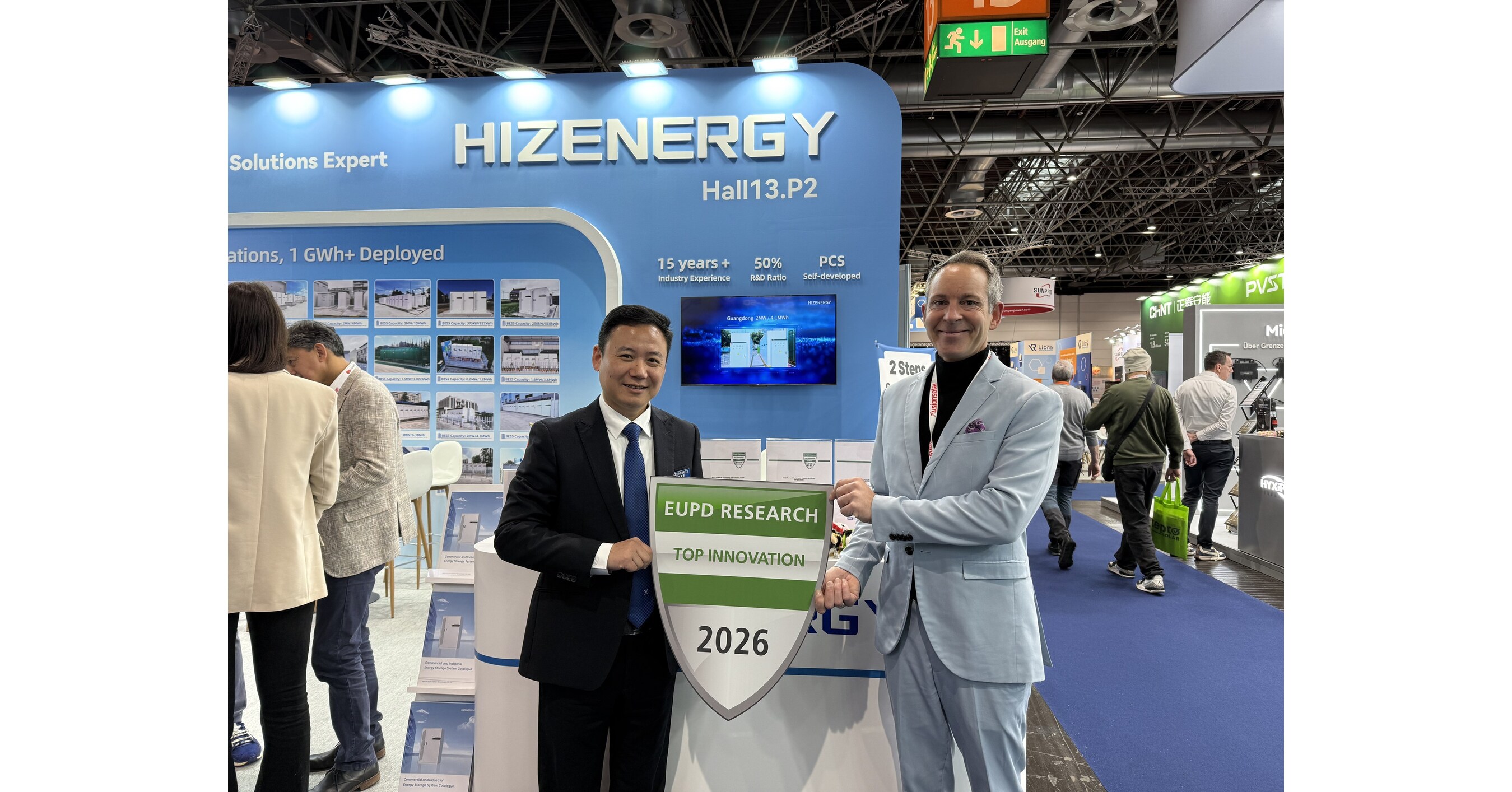 HIZENERGY recibi&oacute; el premio EUPD a la m&aacute;xima innovaci&oacute;n en Solar Solutions D&uuml;sseldorf 2025
