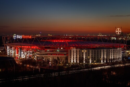 BayArena at night (Credit: Bayer 04)