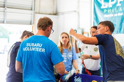 In July, Subaru hosted an event at the Leveling the Playing Field Philadelphia warehouse where volunteers including Philadelphia Union defender Frankie Westfield helped kick off the Subaru: Gear for Good initiative. Volunteers sorted incoming donations to make space for future contributions.