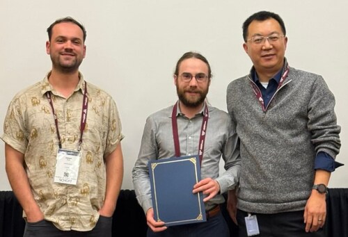 From left, Joseph Aroh (NIST), Orion Kafka (QuesTek) and Fan Zhang (NIST) From left, Joseph Aroh (NIST), Orion Kafka (QuesTek) and Fan Zhang (NIST)
