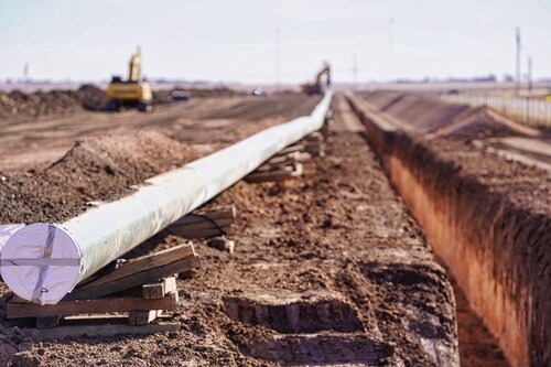 Natural gas pipeline being laid at Fermi America’s Project Matador Campus