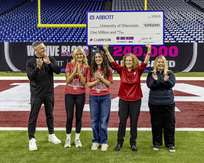 University of Wisconsin won the Abbott and Big Ten “We Give Blood” competition, receiving <money>$1 million</money> from Abbott to advance student or community health University of Wisconsin won the Abbott and Big Ten “We Give Blood” competition, receiving <money>$1 million</money> from Abbott to advance student or community health