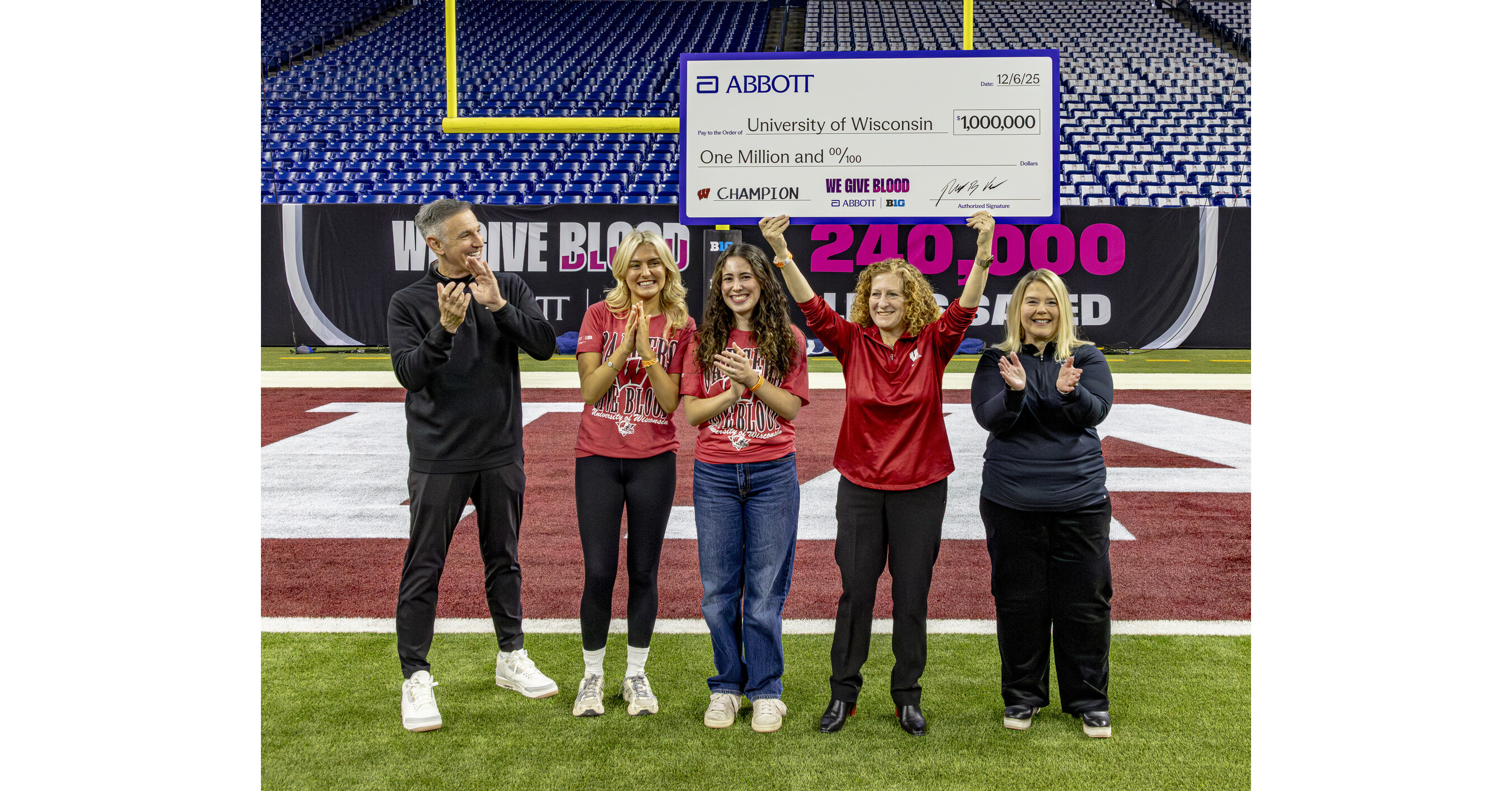 University of Wisconsin Wins Abbott and Big Ten's 'We Give Blood' Competition as Campaign Donations Surge 319%, Helping Save Nearly 250,000 Lives University of Wisconsin Wins Abbott and Big Ten's 'We Give Blood' Competition as Campaign Donations Surge 319%, Helping Save Nearly 250,000 Lives
