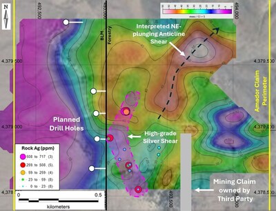 Figure 2 – 150-250m IP depth slice – Potential NE dip of the sulfide mineralized zone. (CNW Group/Black Mammoth Metals Corp)