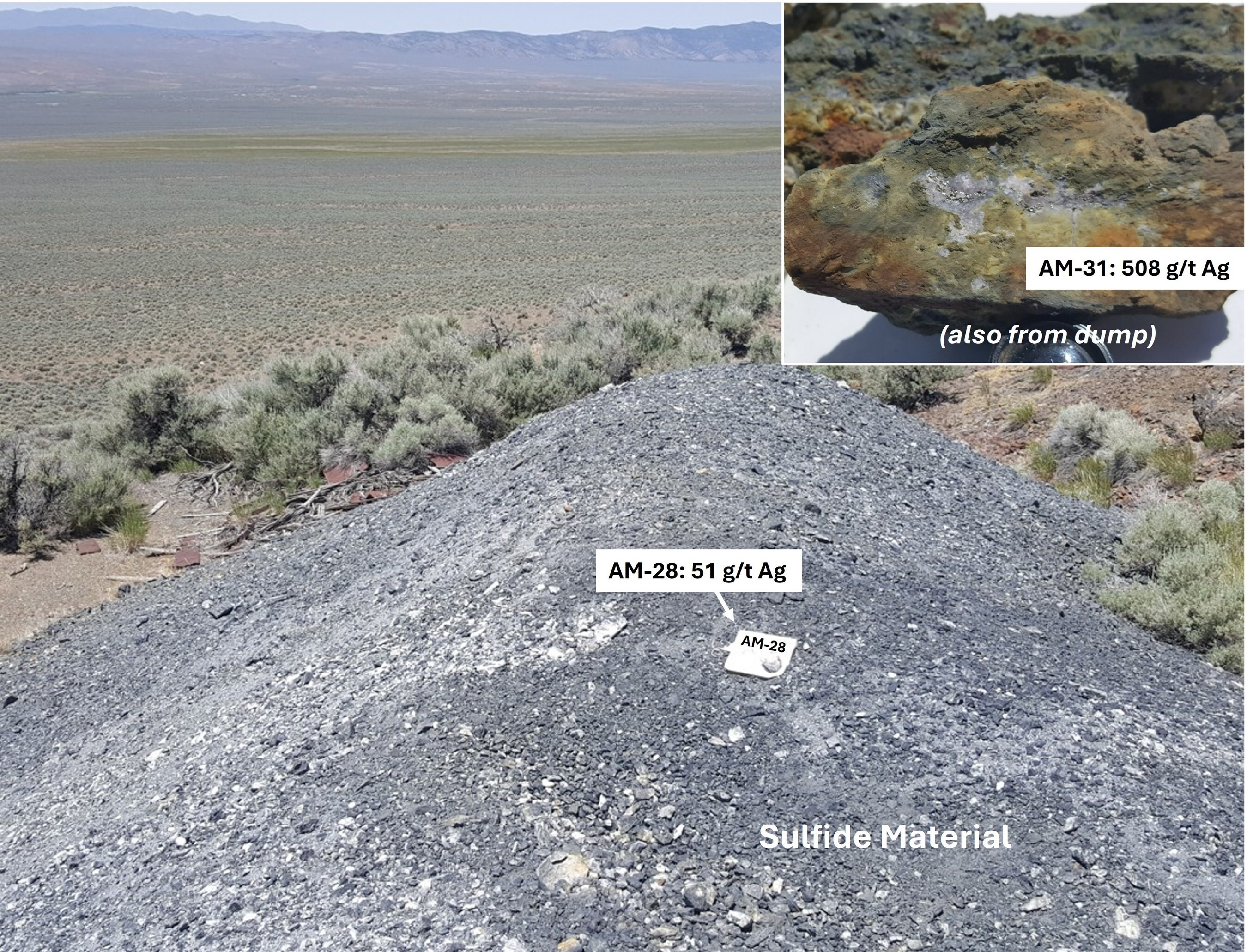 Figure 3 – High-grade silver mineralization in historic Amador mine dumps. (CNW Group/Black Mammoth Metals Corp) Figure 3 – High-grade silver mineralization in historic Amador mine dumps. (CNW Group/Black Mammoth Metals Corp)