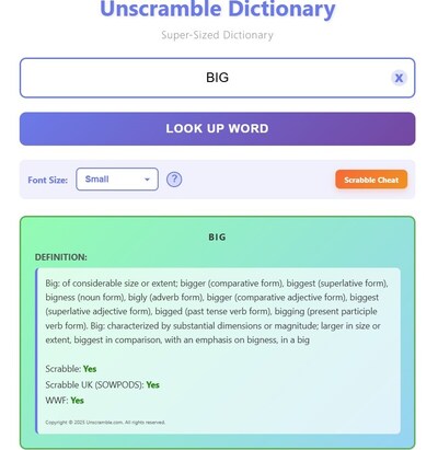 Super Sized Dictionary