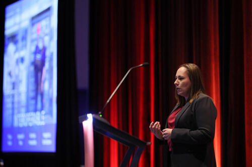 Kristin Fielder, Group Product Manger, Rockwell Automation, presenting Rockwell's MES solutions at the 2025 Plex Summit
