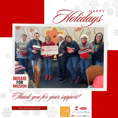 The MixAid silicone liners donated by Modaura Designs to the Grove City Chapter of Days for Girls International.