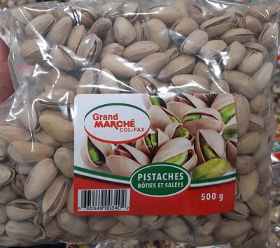 Pistaches Rôties et salées (Groupe CNW/Ministère de l'Agriculture, des Pêcheries et de l'Alimentation)