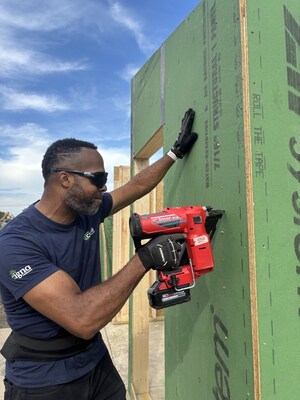 Employees of The Cigna Group in St. Louis, MO, volunteered with Veterans Community Project earlier this year to help construct tiny homes for a tiny home community, which will house 50 veterans and families upon completion and include an on-site outreach and resource center, green spaces, pet-friendly areas, security, and more. Veterans Community Project is a 2024 grant recipient of The Cigna Group Foundation’s Improving Veteran Mental Health Grant program. Employees of The Cigna Group in St. Louis, MO, volunteered with Veterans Community Project earlier this year to help construct tiny homes for a tiny home community, which will house 50 veterans and families upon completion and include an on-site outreach and resource center, green spaces, pet-friendly areas, security, and more. Veterans Community Project is a 2024 grant recipient of The Cigna Group Foundation’s Improving Veteran Mental Health Grant program.
