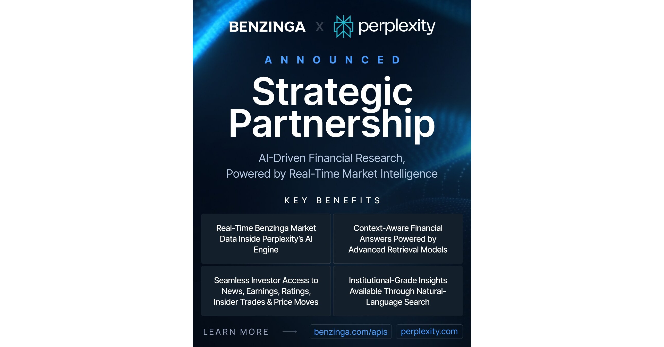 Benzinga and Perplexity Announce Strategic Partnership to Power AI-Driven  Financial Research