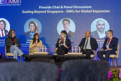 Fireside Chat and Panel Discussion at the SMESummit 2025. Panelist from Left to Right - Mr Dixon Soh (CHP Law LLC), Ms Shenaz Bilkis (SAP Asia), Mr Hong Qibin (Council Member, ATC), Mr Mike Krishnan (SMECentre@SICCI), Mr Tony Lugg (Project Argus Pte Ltd) Fireside Chat and Panel Discussion at the SMESummit 2025. Panelist from Left to Right - Mr Dixon Soh (CHP Law LLC), Ms Shenaz Bilkis (SAP Asia), Mr Hong Qibin (Council Member, ATC), Mr Mike Krishnan (SMECentre@SICCI), Mr Tony Lugg (Project Argus Pte Ltd)
