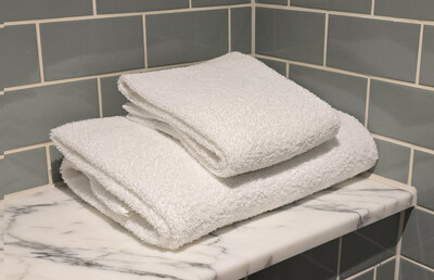 Recycled cotton terry towels from Standard Textile's new collection launched in the UK market, photographed at The Hoxton, Southwark. Image courtesy of Royal Jersey Laundry. Recycled cotton terry towels from Standard Textile's new collection launched in the UK market, photographed at The Hoxton, Southwark. Image courtesy of Royal Jersey Laundry.