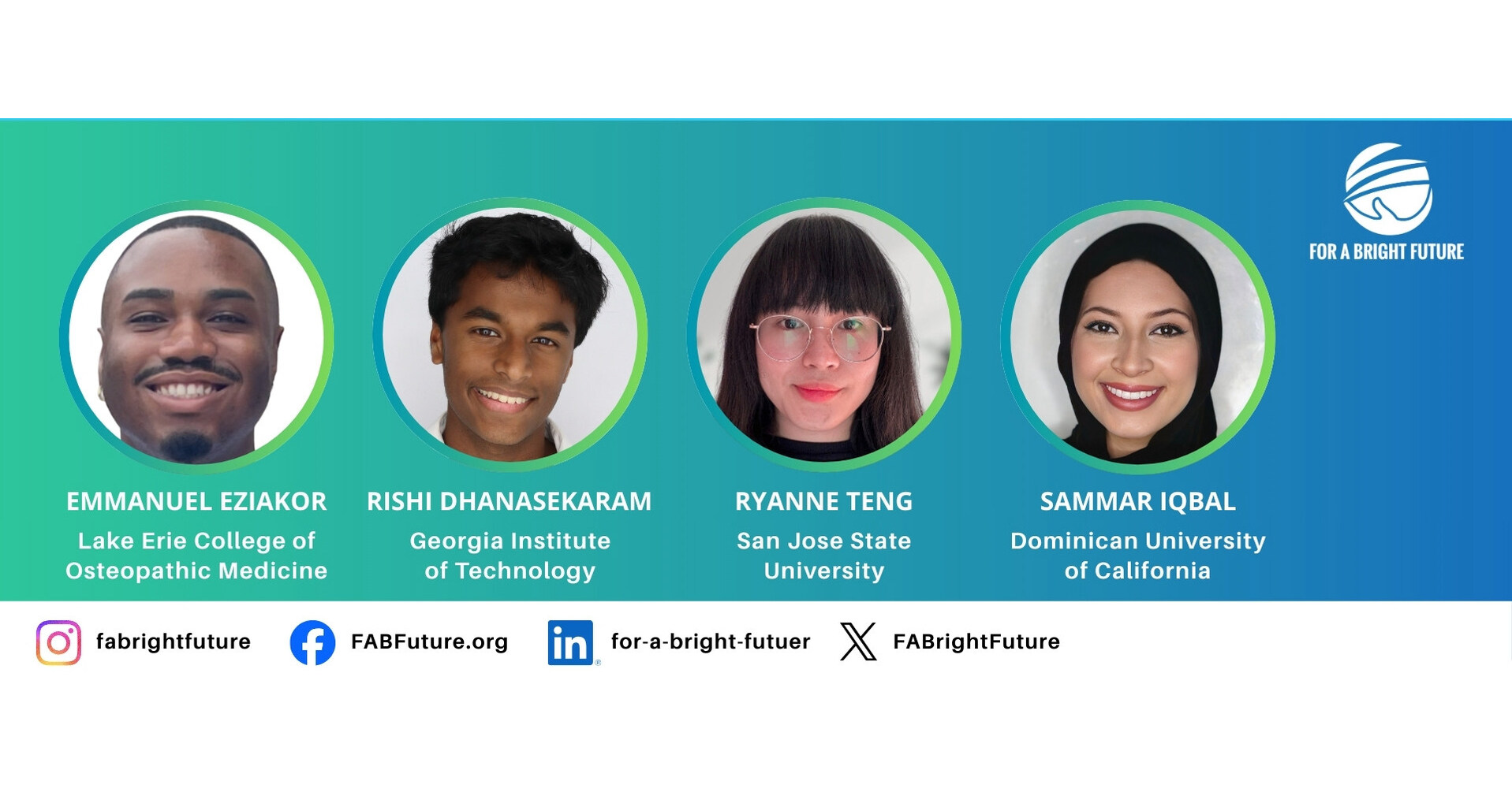 For A Bright Future Foundation Announces 2025 Healthcare Scholarship Recipients