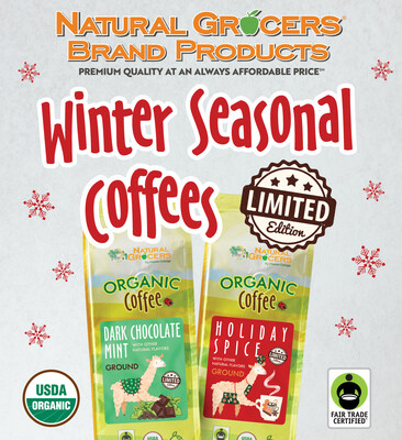 The nation’s largest family-operated organic and natural grocery retailer is inviting shoppers to sip the season with the return of its delicious, limited-edition, Natural Grocers® Brand Organic Winter Seasonal Coffees.