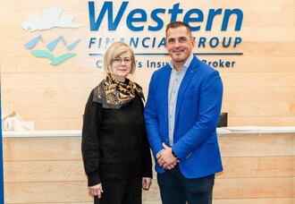 Western Financial Group CEO Grant Ostir, with Saint John Mayor Donna Reardon at the December 2 celebration event. (CNW Group/Western Financial Group)