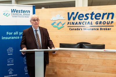 David Huestis, Huestis Insurance Group Founder, speaking at the event on December 2. (CNW Group/Western Financial Group)