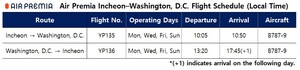 Air Premia to Launch New Incheon-Washington, D.C. Route: Four weekly flights begin April 24, expanding the carrier's U.S. mainland network
