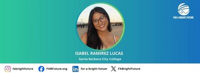 The 2025 For A Bright Future Dr. Emma Lerew Scholarship Recipient: Isabel Ramirez Lucas