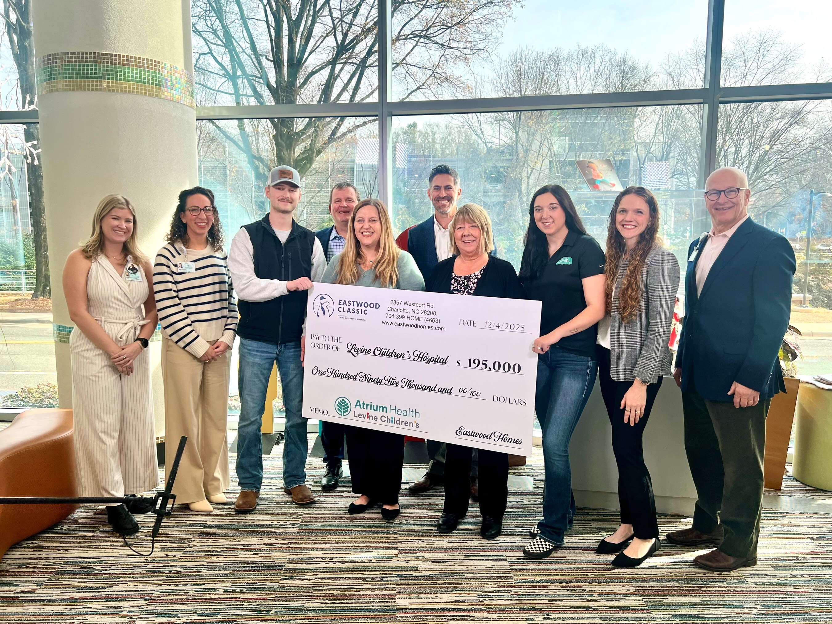 Eastwood Homes makes unprecedented gift benefiting Atrium Health Levine Children's