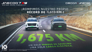 JAECOO 7 SHS redefine la autonomía híbrida con un récord monumental de 1,675.1 km en el Reto Súper Híbrido 2025