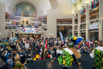 8,000 Winternational attendees explored embassy exhibits and enjoyed the international performance stage at the 12th Annual Embassy Showcase at the Ronald Reagan Building and International Trade Center in Washington, DC.