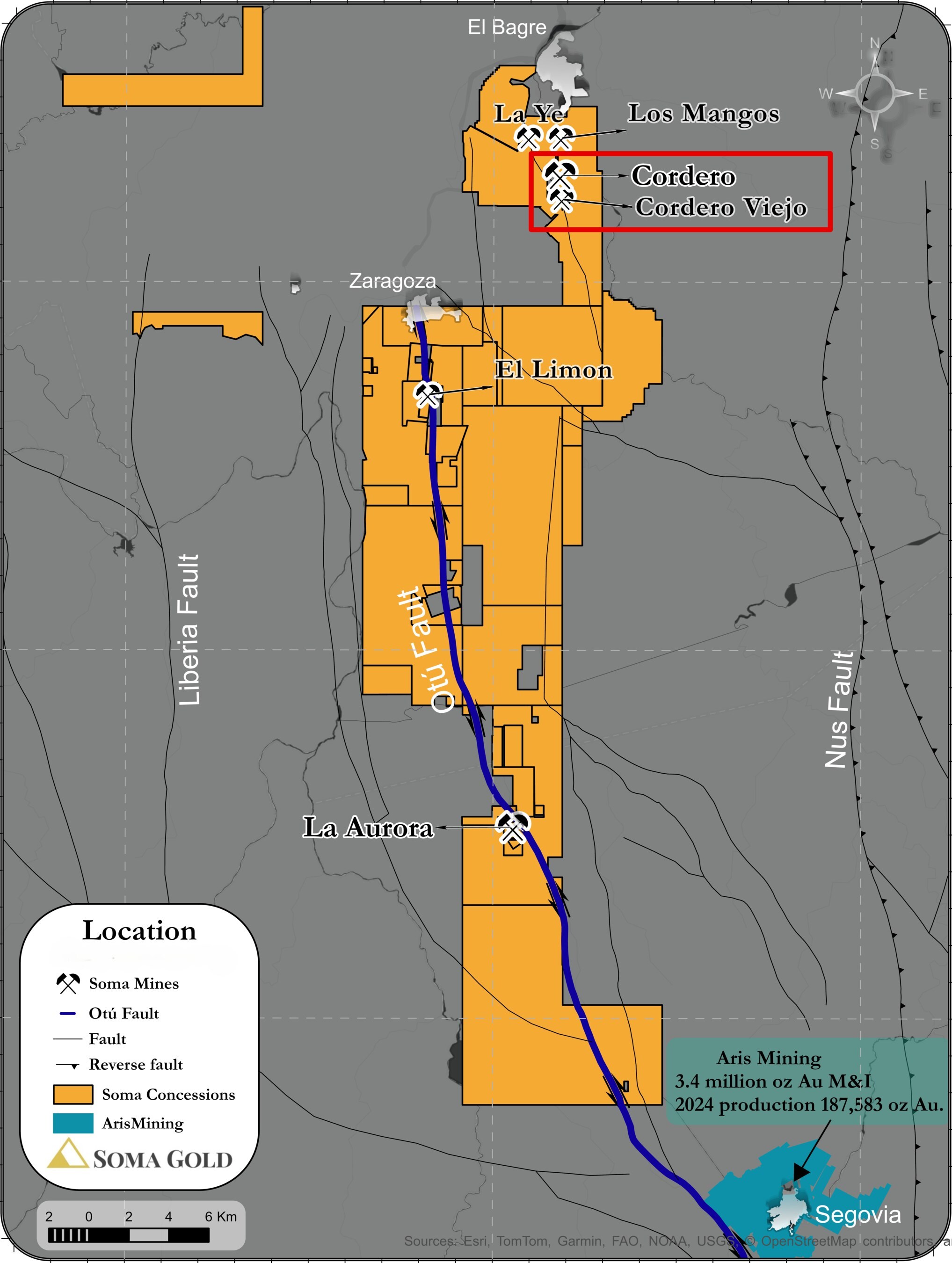 Figure 1: Location Cordero Mine and Cordero Viejo Zone (CNW Group/Soma Gold Corp.)
