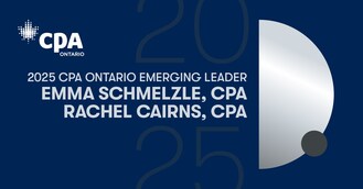 2025 CPA Ontario Emerging Leaders, Emma Schmelzle and Rachel Cairns. (CNW Group/Crowe Soberman LLP)