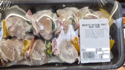 Brochette de poitrine de poulet (Groupe CNW/Ministère de l'Agriculture, des Pêcheries et de l'Alimentation)
