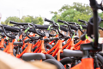 Bikes Built by and Gifted to Students Participating in BNSF 25th Anniversary PLT Program