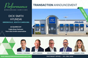 Performance Brokerage Services Advises Dick Smith Automotive on the Sale of Dick Smith Hyundai in Greenville, South Carolina