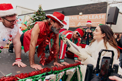 Mary Beth Barone quizzes Swole Santa contestants as they compete in a series of challenges Mary Beth Barone quizzes Swole Santa contestants as they compete in a series of challenges