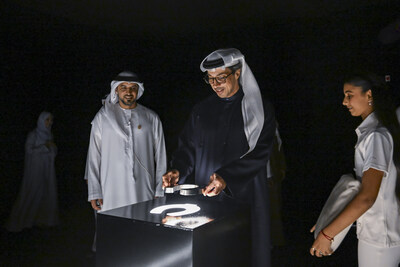 HH Sheikh Mansour bin Zayed Al Nahyan, UAE Vice President and Deputy Prime Minister (center R), launches Al Khail Square project, at Abu Dhabi Equestrian Club. Seen with HE Ali Al Shaiba, Director General for the Abu Dhabi Equestrian Club (center L). ( Eissa Al Hammadi / UAE Presidential Court )