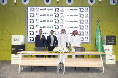 Markopolo AI team and T2 team at the signing ceremony Markopolo AI team and T2 team at the signing ceremony