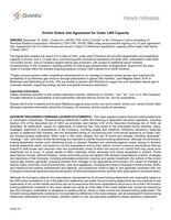 Ovintiv Enters Into Agreement for Cedar LNG Capacity