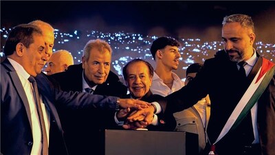 Right to Left: Mayor of Bethlehem, Mr. Maher Canawati; Dr. Farouk Shami, Founder and Chairman of Farouk Systems, Inc.; Dr. Ramzi Khouri, Head of the Higher Presidential Committee for Church Affairs in Palestine; and Muhammad Taha Hassan, Governor of Bethlehem. Photo Credit: Iyad Al-Atiyyaat Right to Left: Mayor of Bethlehem, Mr. Maher Canawati; Dr. Farouk Shami, Founder and Chairman of Farouk Systems, Inc.; Dr. Ramzi Khouri, Head of the Higher Presidential Committee for Church Affairs in Palestine; and Muhammad Taha Hassan, Governor of Bethlehem. Photo Credit: Iyad Al-Atiyyaat