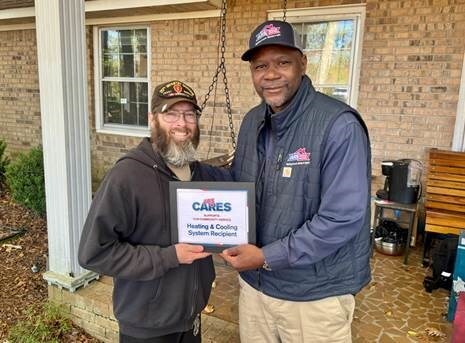 Army Veteran Michael Smiley received a new HVAC system from ARS Columbia